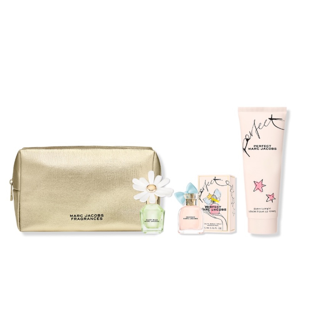 Marc Jacobs Fragrance Collection with Gold Pouch